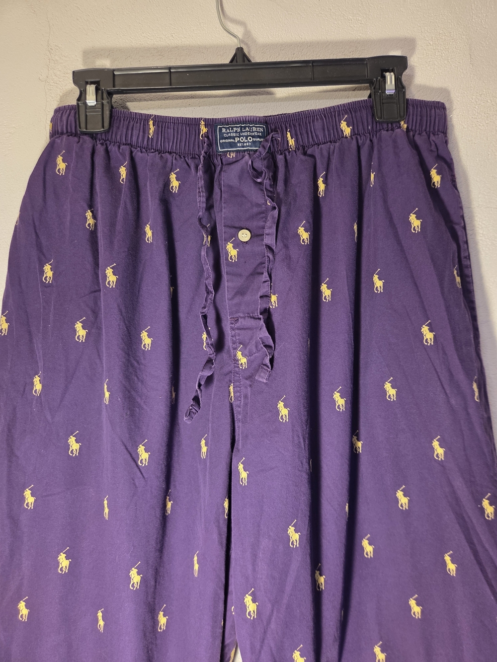 Polo by Ralph Lauren Purple Sleep Pants with Gold Pony Motif - Picture 6 of 8